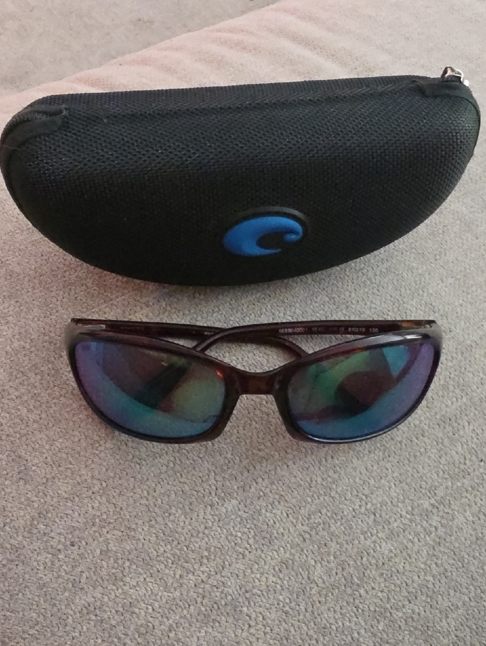 Costa Brown Tortoise Frame Sunglasses with Blue-Green Mirrored Lenses